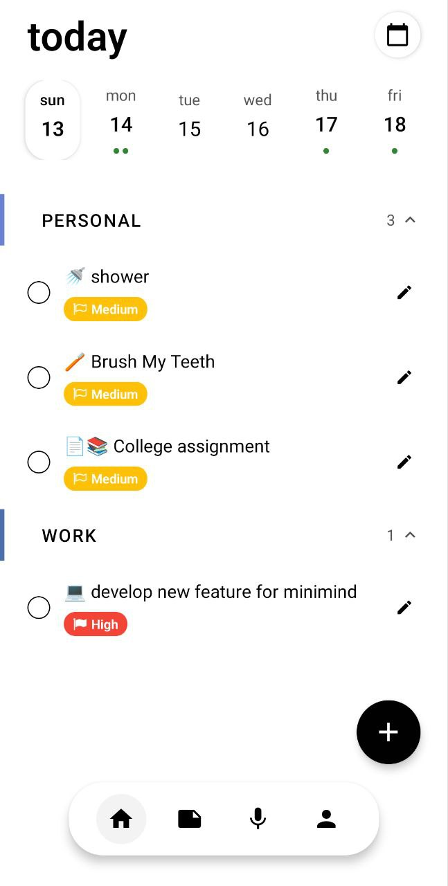 Todo app interface